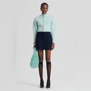 NWT [$400] Scanlan Theodore Classic Navy A-Line Skirt. size Small